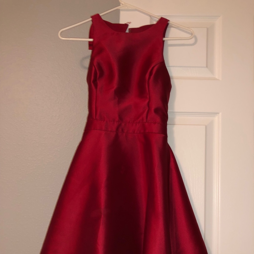 Red knee length dress